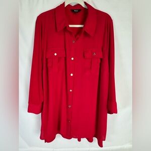 Slim Factor By Investments Button Front Top - Red - 3X